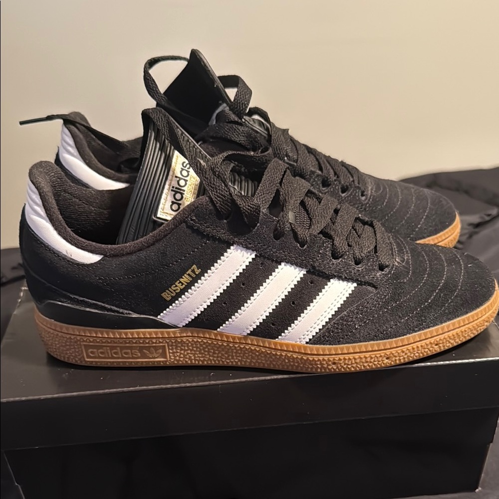 Adidas Men's Black and White Busenitz Shoes